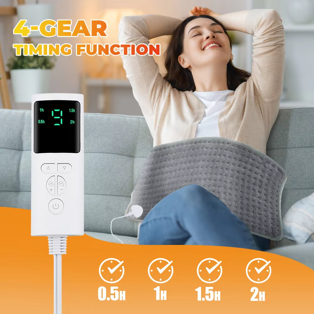 Electric Heating Pad Blanket Timer Heating Pad For Shoulder Neck Back Spine Leg Winter Warm - PULSE MART