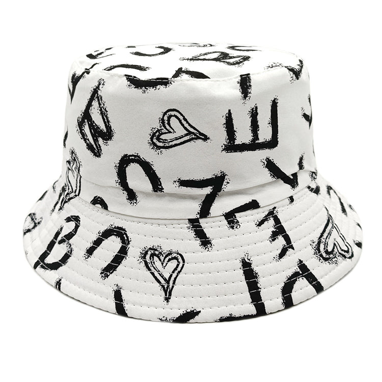 Love Letter Pattern Digital Printing Bucket Hat - PULSE MART