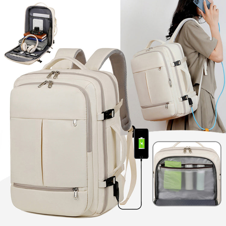 Large Capacity Backpack For Women Men Multiple Pockets And Zippers Versatile Computer Bags Business Travel Backpack - PULSE MART