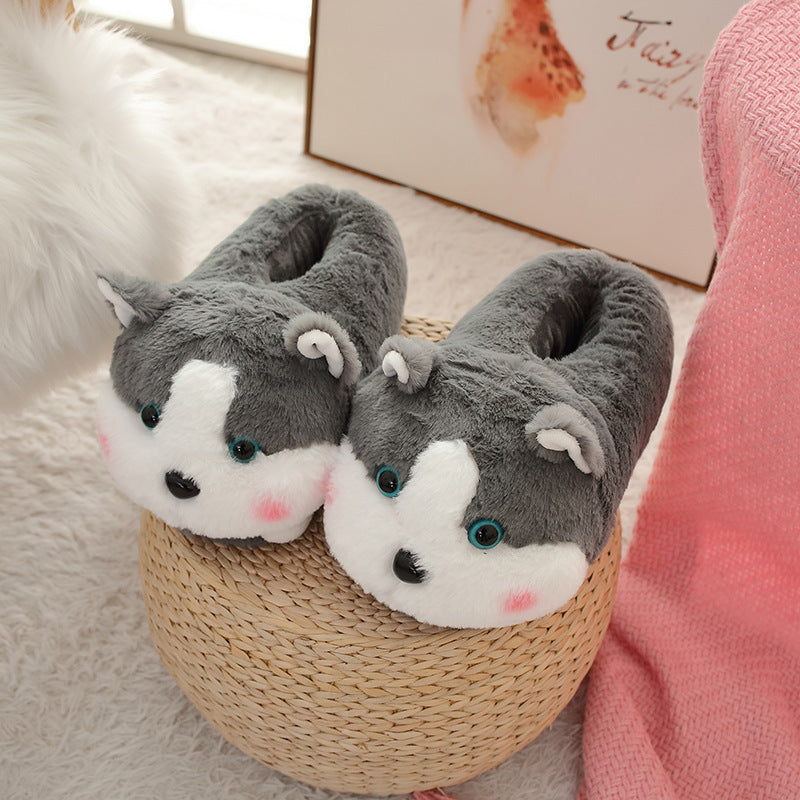 Winter Warm Student Dormitory Plush Cotton Slippers