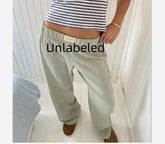 Fashion Y2K Striped Straight Trousers Summer Elastic High Waist Wide Leg Pants For Women - PULSE MART