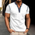 Fashion Short-sleeved Polo Shirt Summer Button V-neck T-shirt Tops Mens Clothing - PULSE MART