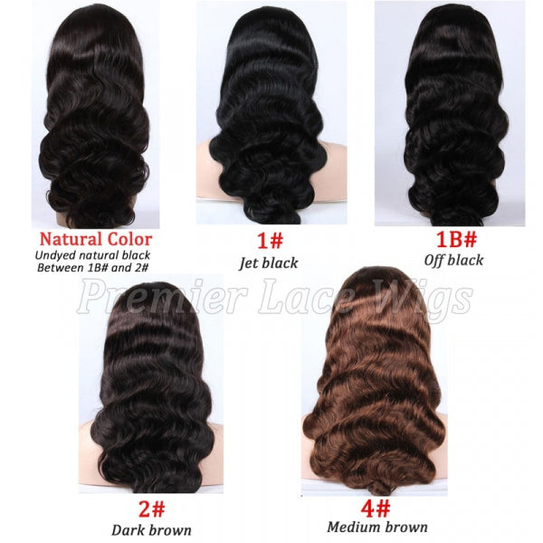 13x5 Lace Front Body Wave Middle Part Human Hair Wig Natural Color  Density - PULSE MART