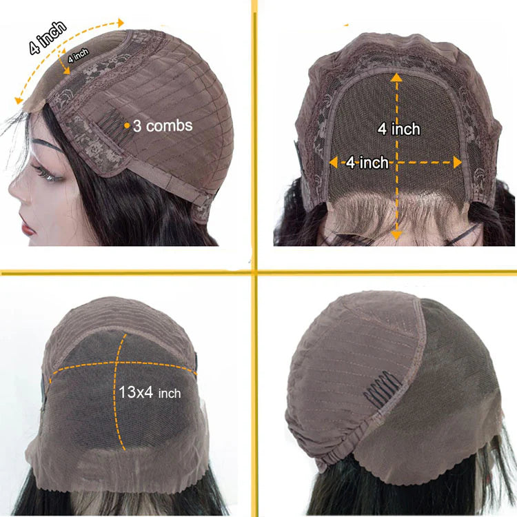 Chocolate Brown 4x4 Lace Closure Wig Human Hair Color Body Wave Density - PULSE MART