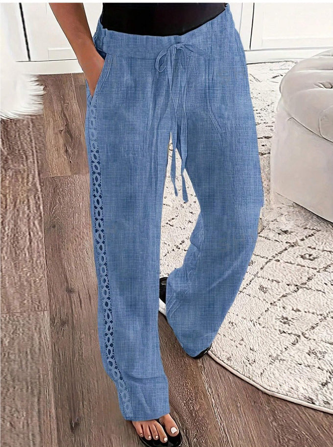 Casual Jeans Like Side Lace Trousers - PULSE MART
