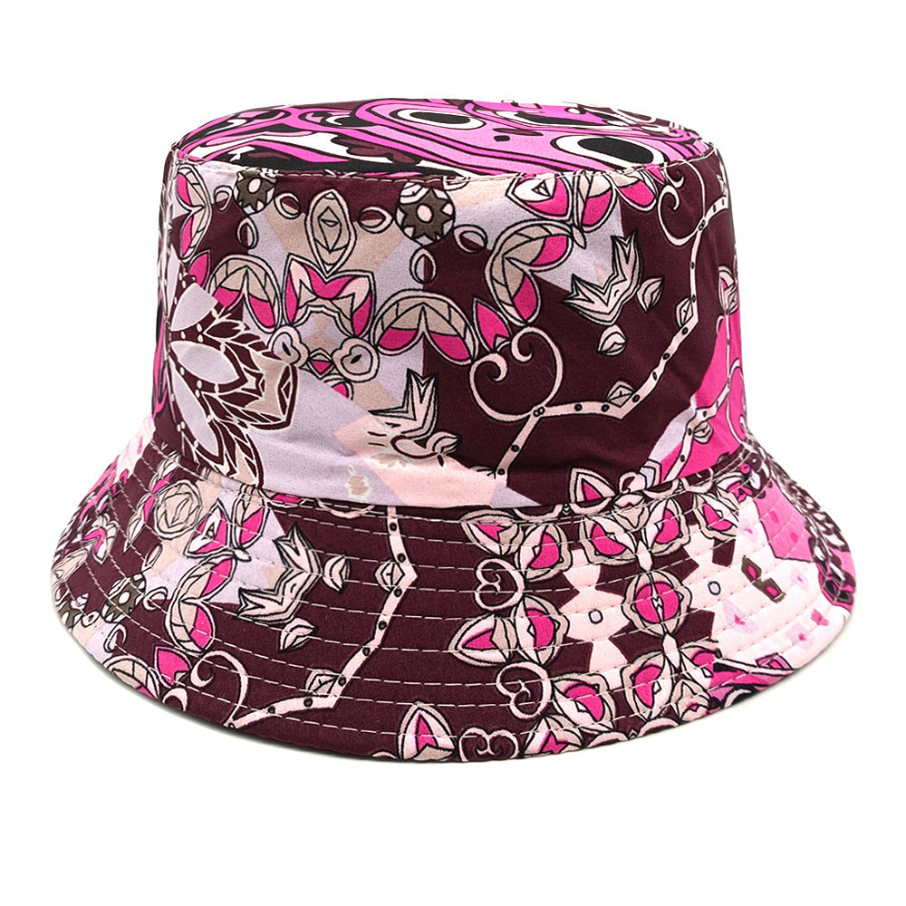 Geometric Bucket Hat Color Matching Printing Double-sided Wear Bucket Hat - PULSE MART
