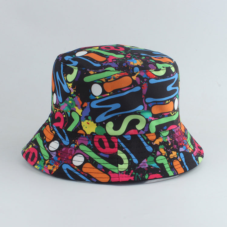 Printed Fisherman Hat Double-sided Can Wear Colorful Triangle Basin Hat - PULSE MART