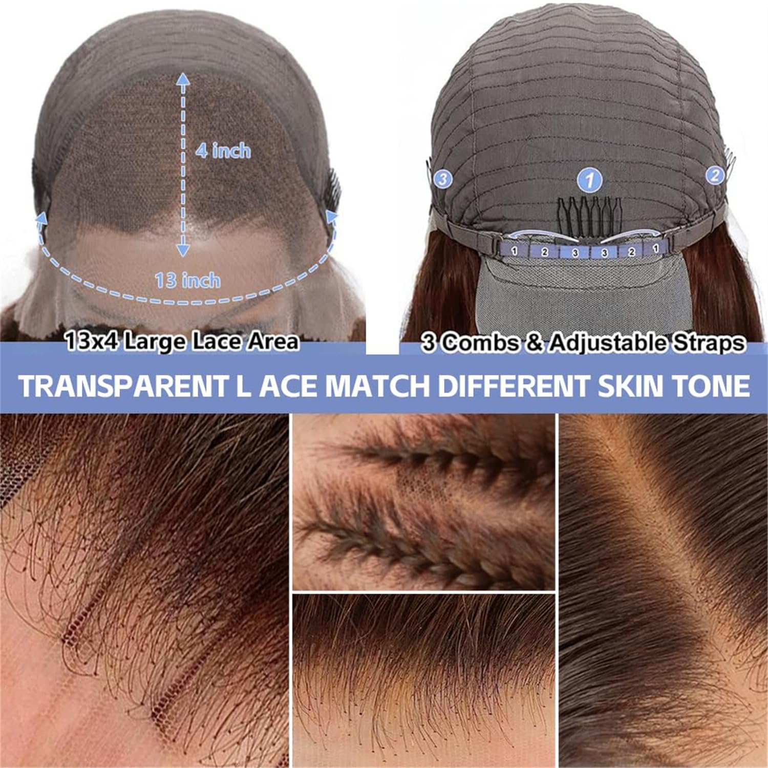 13x4 Lace Frontal Human Hair Wig Brown Body Wave Density - PULSE MART