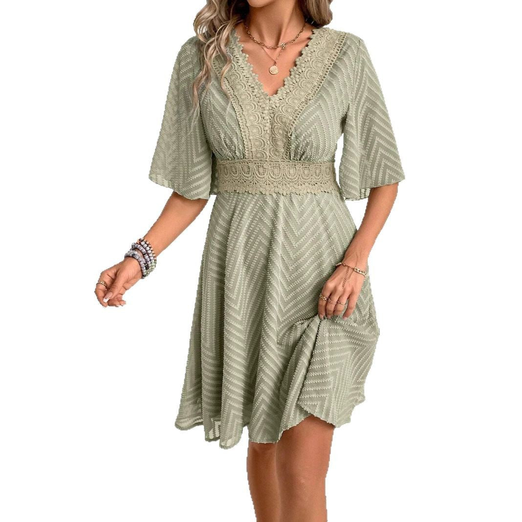 European And American Summer New Lace Thread Casual Dress - PULSE MART