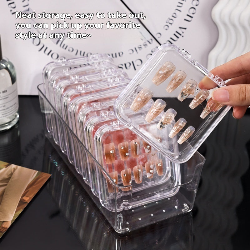 Transparent Manicure Small Wear Nail Box Handmade Nail Storage Box - PULSE MART