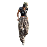 Slimming Casual Pants Hip Hop Retro Street Multi-pocket Camouflage Cargo Pants For Women Y2k Hip-hop Cargo Grunge Baggy Trousers - PULSE MART
