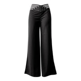Hollow-out Belt Trousers Micro-flared - PULSE MART