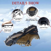 Shoe Ice Claws, Traction Shoe Nails, Ice And Snow Grip Straps With 19 Stainless Steel Nails, Shoe Claws Anti-Slip Boot Nails, Suitable For Walking, Jogging, Mountaineering And Hiking Black - PULSE MART