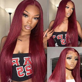 Body Wave Human Hair Wig 13x4 HD Burgundy Lace Front Wig Human Hair With Aligned Cuticle Brazilian Wig - PULSE MART