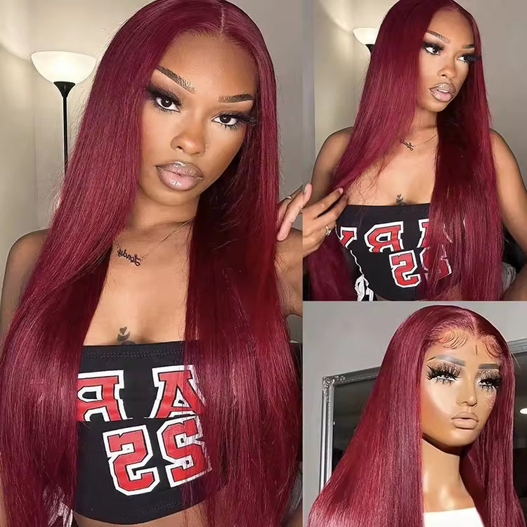 Body Wave Human Hair Wig 13x4 HD Burgundy Lace Front Wig Human Hair With Aligned Cuticle Brazilian Wig - PULSE MART