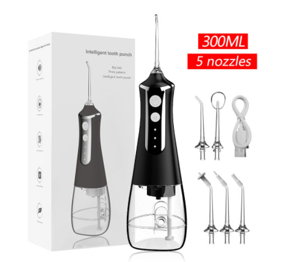 3 Modes Oral Irrigator USB Rechargeable Water Floss Portable Dental Water Flosser Jet 350ml Irrigator Dental Teeth Cleaner 5 Jet - PULSE MART