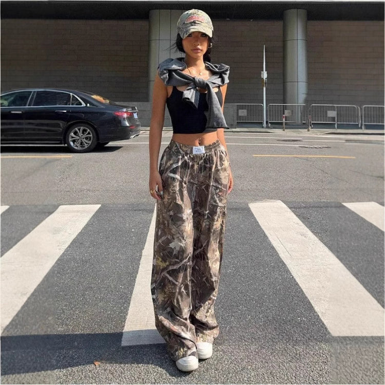Slimming Casual Pants Hip Hop Retro Street Multi-pocket Camouflage Cargo Pants For Women Y2k Hip-hop Cargo Grunge Baggy Trousers - PULSE MART