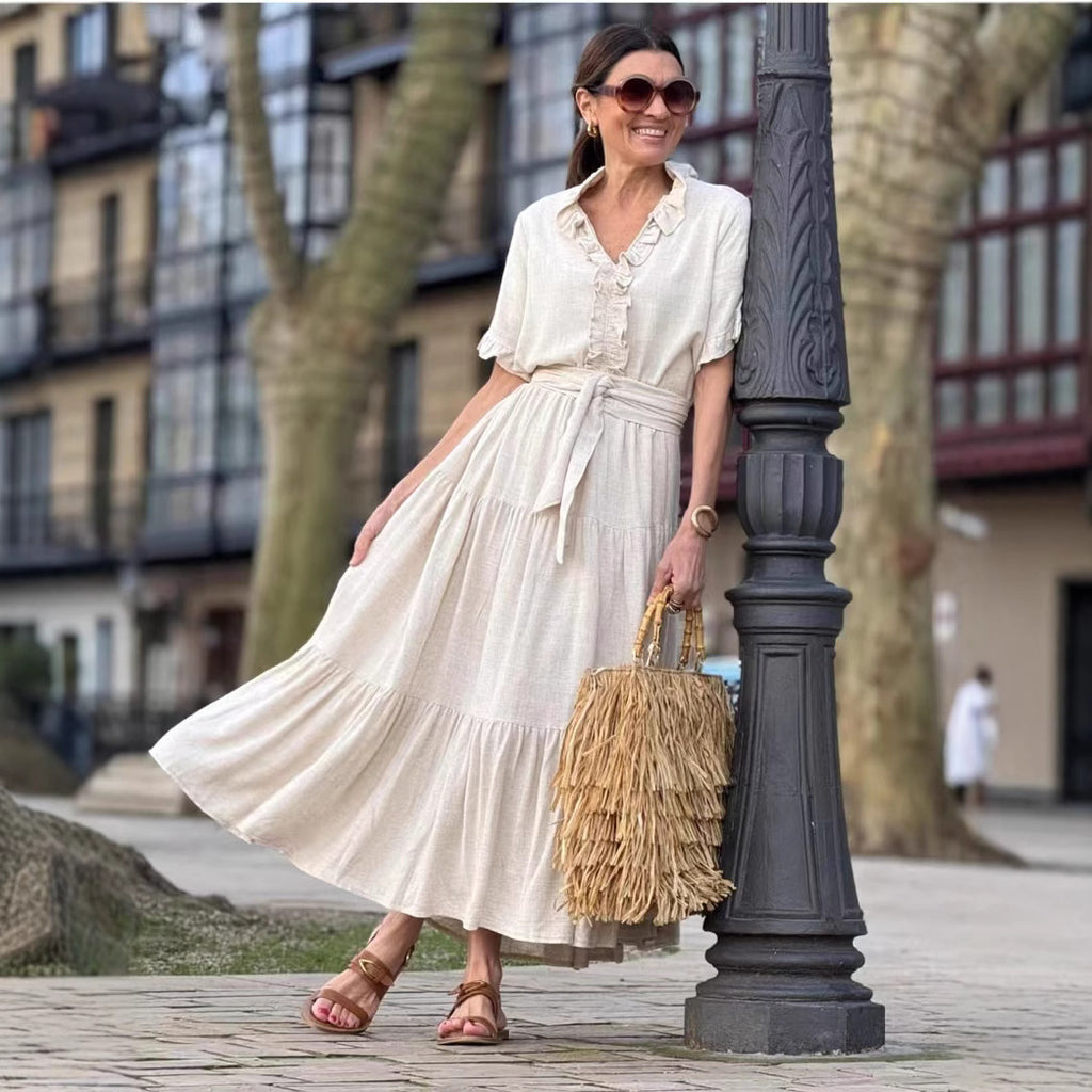 Plus Size Women's Fashion Casual Polo Collar Dress - PULSE MART