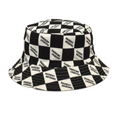 Letter Plaid Bucket Hat Women&