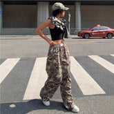 Slimming Casual Pants Hip Hop Retro Street Multi-pocket Camouflage Cargo Pants For Women Y2k Hip-hop Cargo Grunge Baggy Trousers - PULSE MART