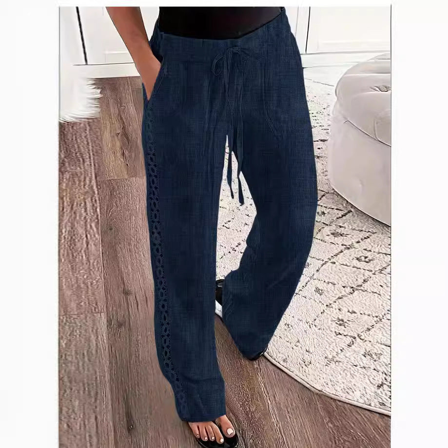 Casual Jeans Like Side Lace Trousers - PULSE MART