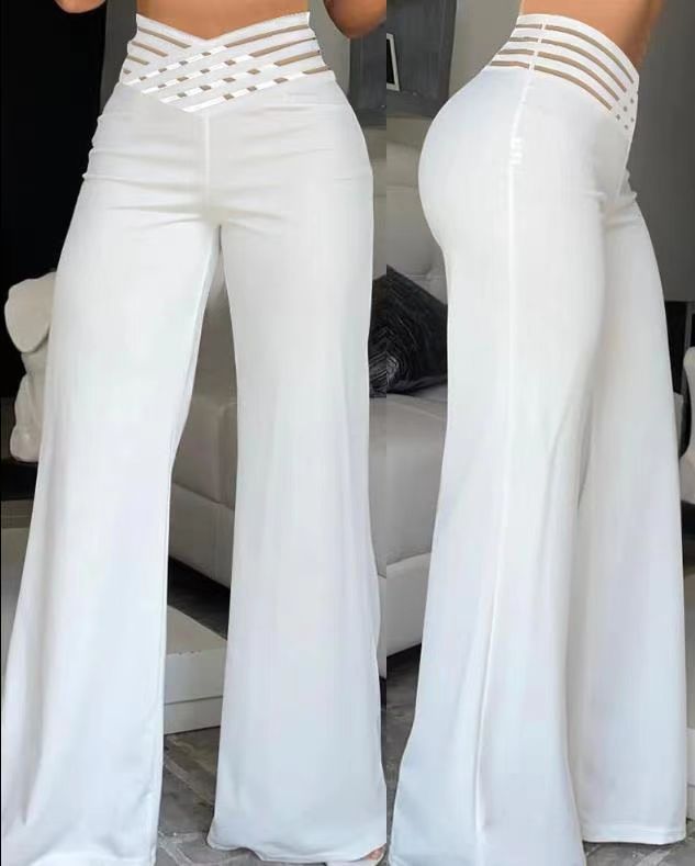 Hollow-out Belt Trousers Micro-flared - PULSE MART