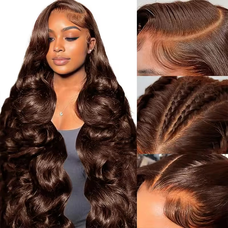 Wig Human Hair Lace Front Wig 13x4 High-Definition Brown Lace Front Wig Human Hair With Aligned Cuticles Vietnam Wig - PULSE MART