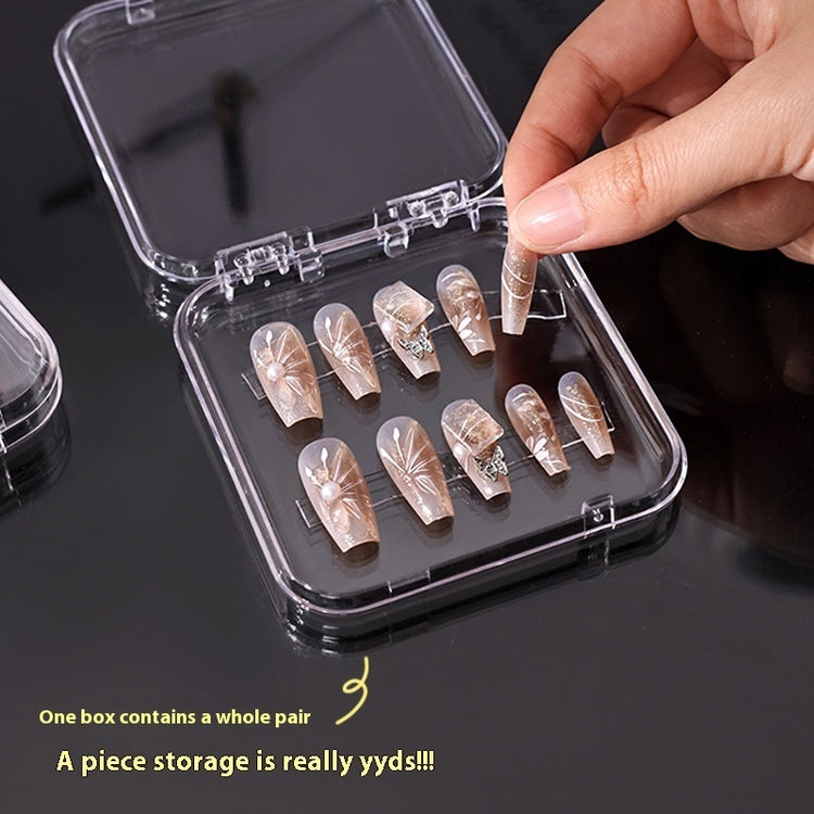 Transparent Manicure Small Wear Nail Box Handmade Nail Storage Box - PULSE MART