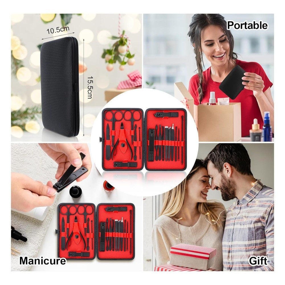 18-Piece Professional Manicure &amp; Pedicure Set – Nail Clippers Trimming Tool Kit