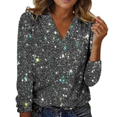 Digital Printed Round Neck Long Sleeved T-shirt For Women - PULSE MART