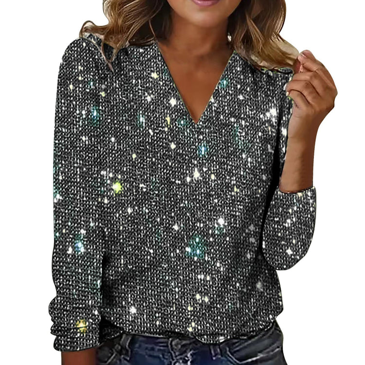 Digital Printed Round Neck Long Sleeved T-shirt For Women - PULSE MART
