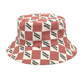 Letter Plaid Bucket Hat Women&
