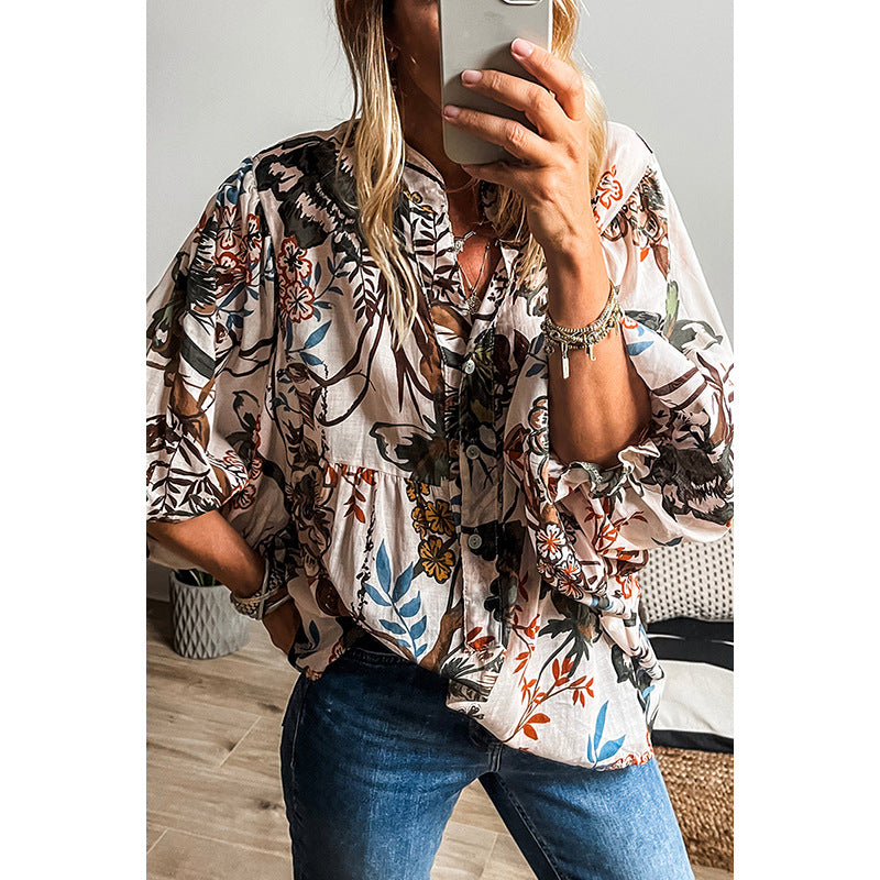 All-match Floral Print Shirt For Women - PULSE MART