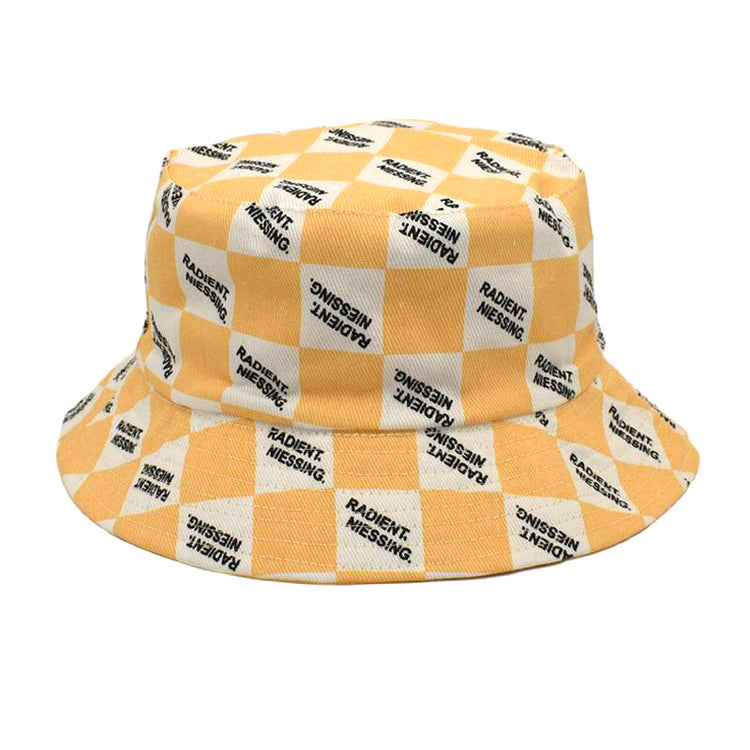 Letter Plaid Bucket Hat Women&