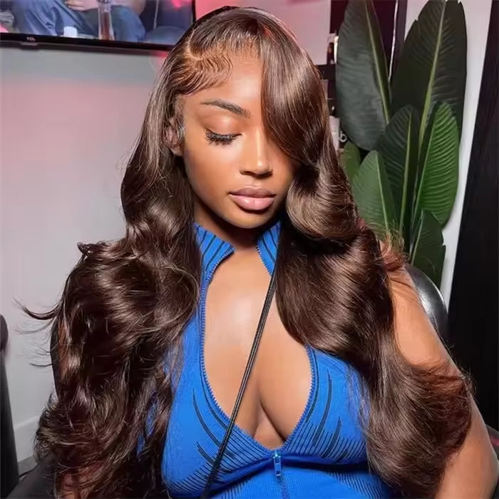 Wig Human Hair Lace Front Wig 13x4 High-Definition Brown Lace Front Wig Human Hair With Aligned Cuticles Vietnam Wig - PULSE MART