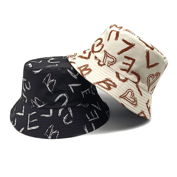 Love Letter Pattern Digital Printing Bucket Hat - PULSE MART