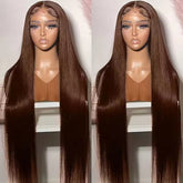 13x4 HD Lace Front Wig, Human Hair, Natural Brazilian Brown Wig, Women&