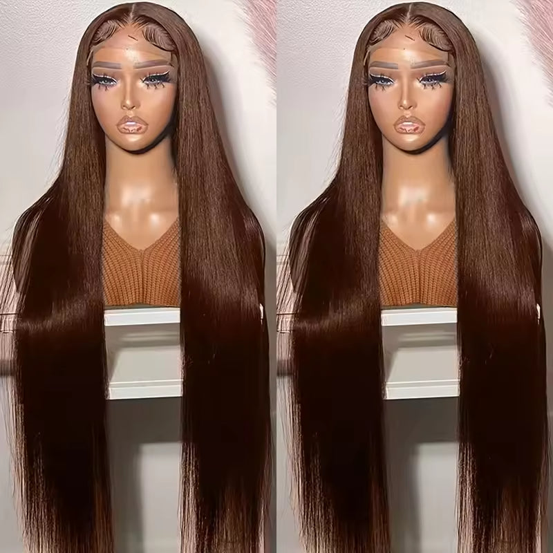 13x4 HD Lace Front Wig, Human Hair, Natural Brazilian Brown Wig, Women's Unprocessed Virgin Hair Wig - PULSE MART