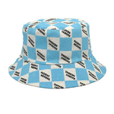 Letter Plaid Bucket Hat Women&