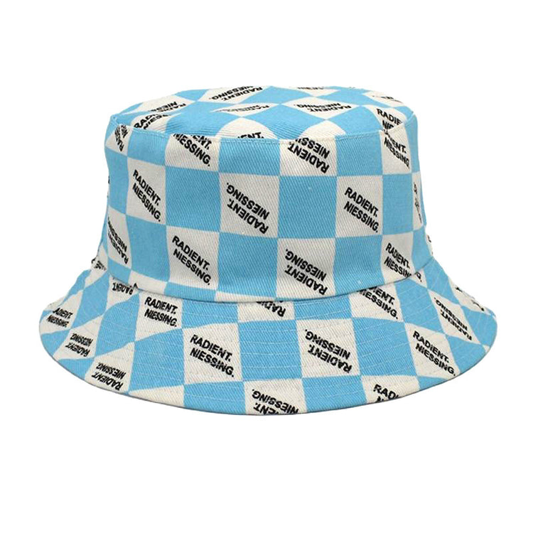 Letter Plaid Bucket Hat Women&