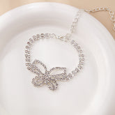 Full Diamond Butterfly Multilayer Fashion Full Diamond Rhinestone Anklet - PULSE MART