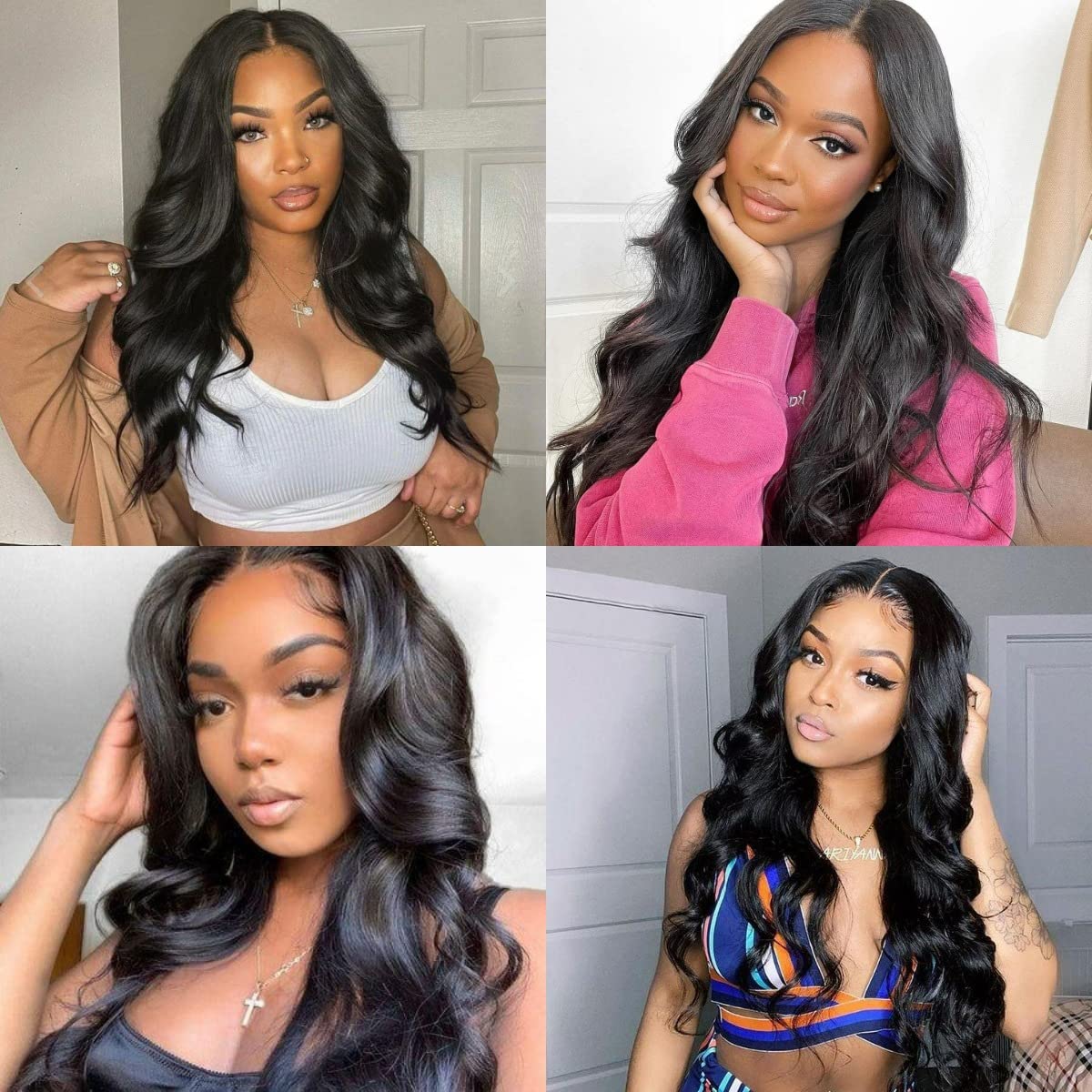 4x6 Lace Closure Wig Human Hair Natural Color Three-Dimensional Body Wave Density - PULSE MART