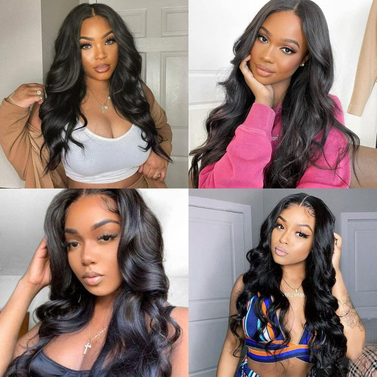 4x6 Lace Closure Wig Human Hair Natural Color Three-Dimensional Body Wave Density - PULSE MART