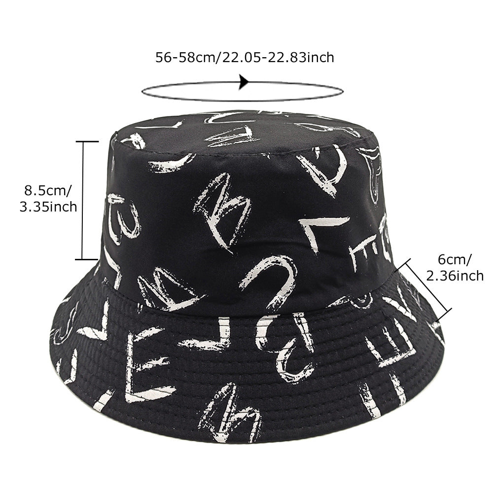 Love Letter Pattern Digital Printing Bucket Hat - PULSE MART