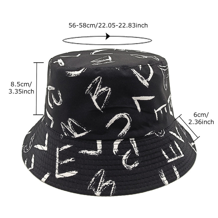 Love Letter Pattern Digital Printing Bucket Hat - PULSE MART