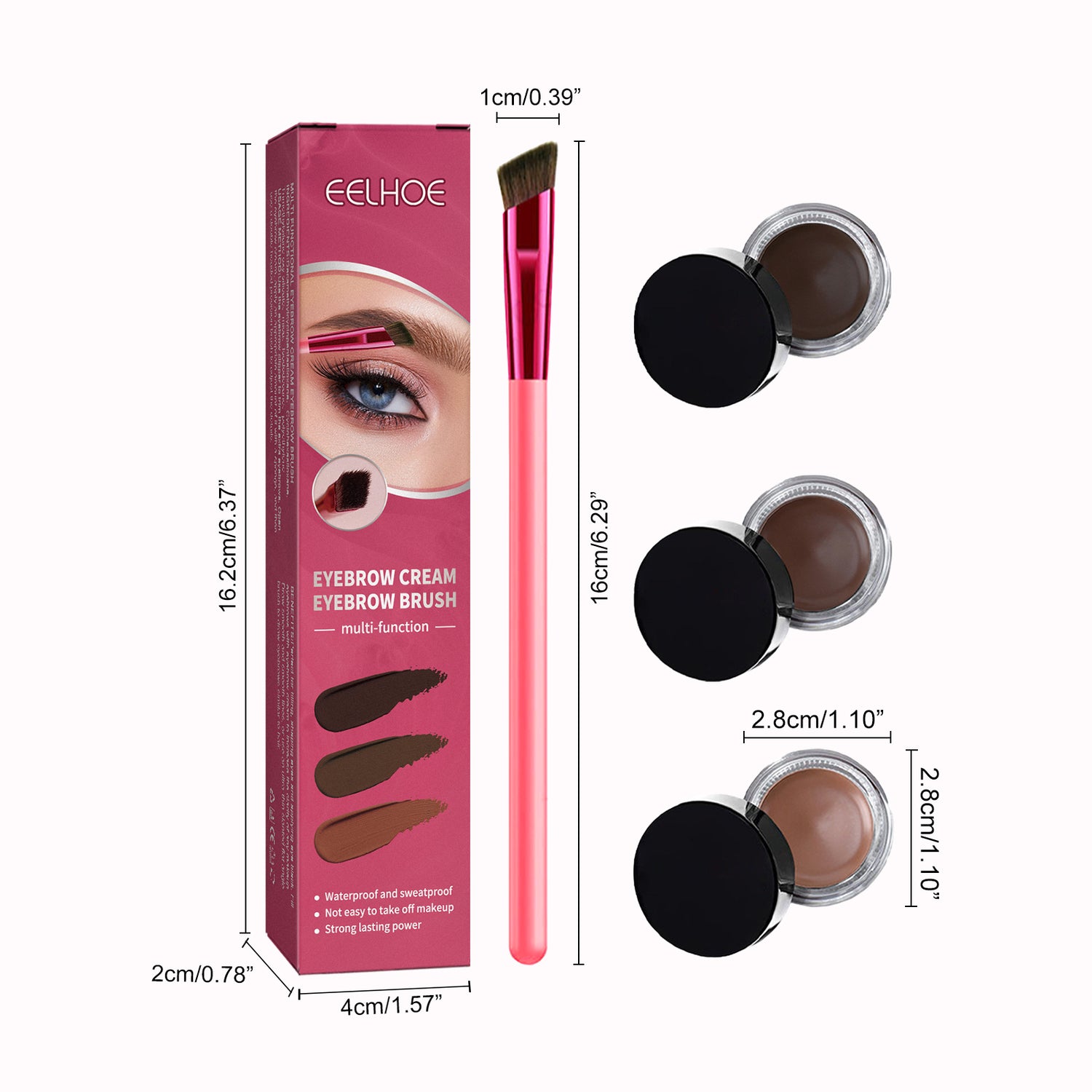 EELHOE Multi-functional Eyebrow Brush Set For Filling, Shaping, And Coloring Smooth Eyebrows Makeup Kit - PULSE MART