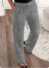 Casual Jeans Like Side Lace Trousers - PULSE MART