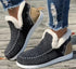 Fleece-lined Thick Plush Boots Warm Sewing Flat Cotton Shoes Winter Ankle Boot - PULSE MART