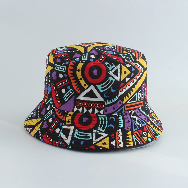 Printed Fisherman Hat Double-sided Can Wear Colorful Triangle Basin Hat - PULSE MART
