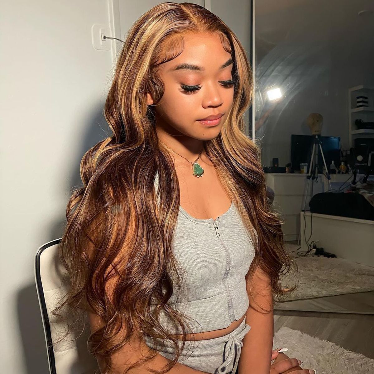 4x4 Lace Closure Wig Human Hair P427 Body Wave Density - PULSE MART
